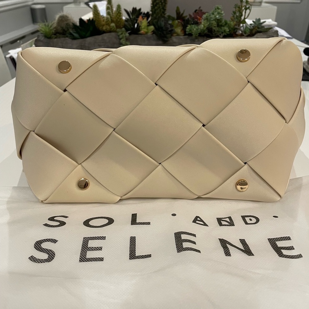SOL & SELENE “Resilience” Woven Neoprene Tote Bag ~ Cream ~ NWT - Picture 9 of 11